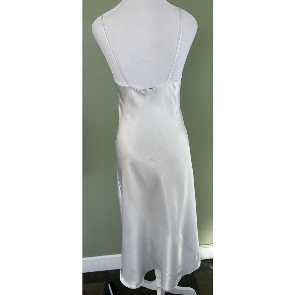 Val Mode Lingerie White Beaded Slip Dress Size Small Vintage 90’s Gown Dainty - Picture 6 of 13